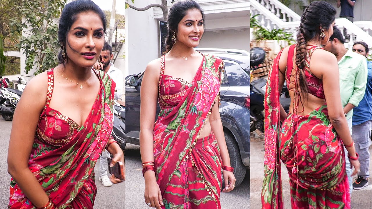 Divi Vadthya, Actress Divi Vadthya, Divi Vadthya red saree, Divi Vadthya sexy back, red saree back look, Divi Vadthya photos, Divi Vadthya latest images, Divi Vadthya glamour look, Divi Vadthya viral photos, Indian actress red saree, saree back pose, celebrity red saree look, Divi Vadthya fashion, Divi Vadthya hot saree, Divi Vadthya stylish back