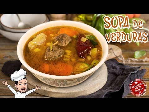 Sopa De Fideo con Verduras y Albondigas Video