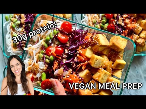 A Flavorful Vegan Satay Tofu Noodle | Meal Prep |