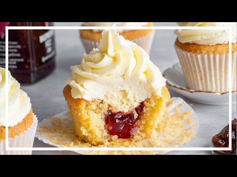 JAM-FILLED! Gluten-free Vanilla Cupcakes Recipe 😍 | Baking with Becky