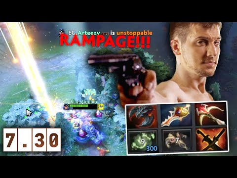 Arteezy RAMPAGE 100k damages - Divine Rapier + Refesher
