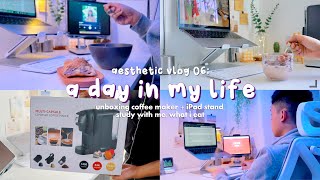 weekend vlog ☕️ typical day in my life | unboxing, study with me, what i eat + more (aesthetic vlog)