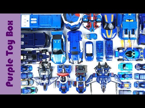 35 Blue Transformer Robot Toys Collection, Animal And Car Transformers