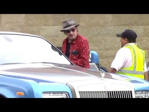 Johnny Hallyday Takes His Blue Rolls Royce Out In Malibu Amid Cancer Battle