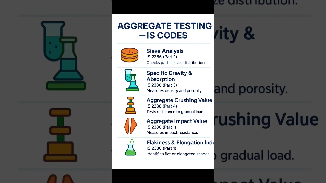 Basic Knowledge for Civil Engineering | #Aggregate #Testing IS Code | #Shorts