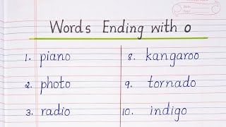Words ending with o