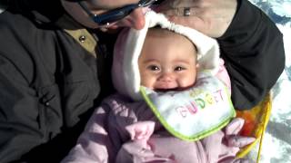 preview picture of video 'Baby girl's 1st toboggan ride. 2012-12-27_15-07-42_65'