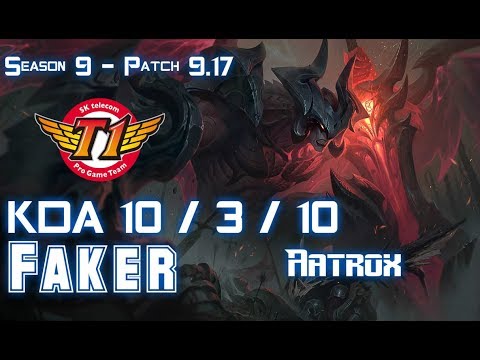 SKT T1 Faker AATROX vs AHRI Mid - Patch 9.17 KR Ranked