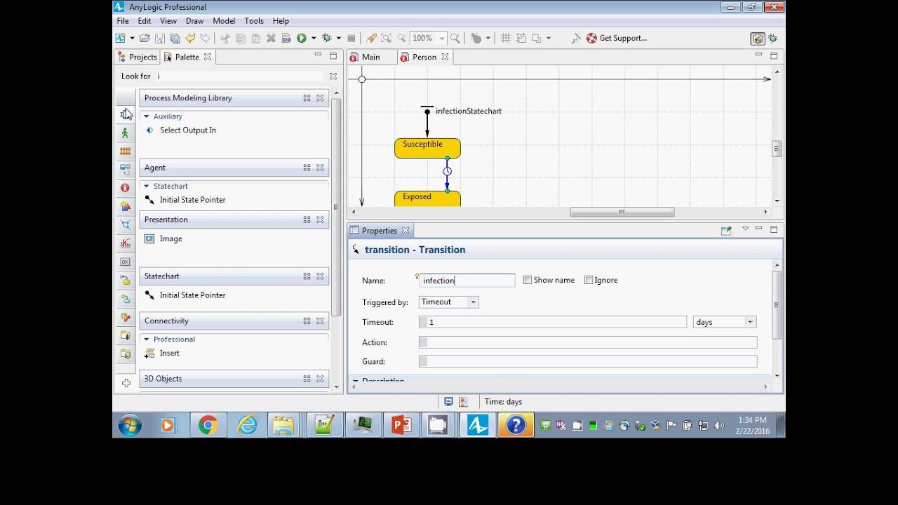 Adding in Basics of AnyLogic Statecharts