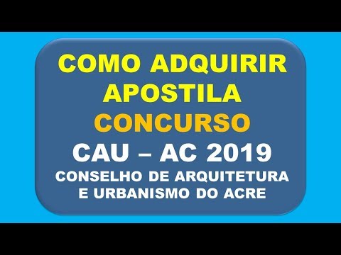 Baixar Apostila Concurso CAU AC 2018 2019 - Conselho de Arquitetura e Urbanismo do Acre