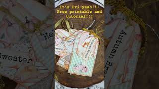 Fall junk journal tags, free printable and tutorial! #junkjournal #printable #papercrafting