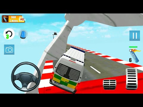 Ambulance Stunt Track Impossible Driving - 911 Emergency Ambulance Simulator - Android Gameplay #3