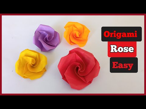 Easiest Origami Rose Ever | Origami Tutorial | How to fold