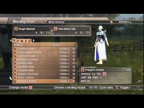 WKC 2 Armor -- Armour (Medium) Level 20 Complete Binding List White Knight Chronicles II HD