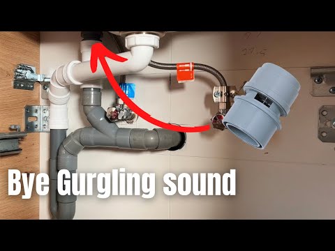 A plumber shows how to solve a gurgling noise from a sink drain