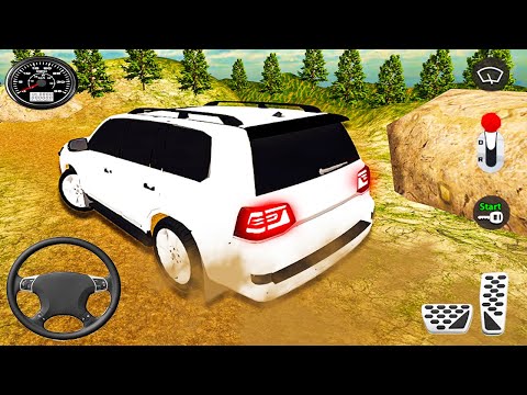 White Prado Jeep Driving in Offroad Jurassic Dinosaur Park   Android Gameplay 2