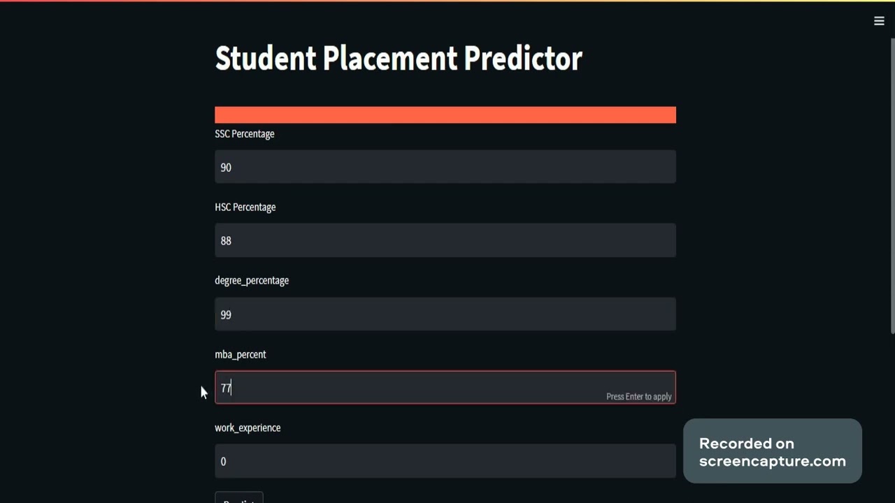 Machine Learning Model Deployment Student Placement Predictor | Streamlit |