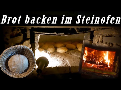 Baking bread in stone oven