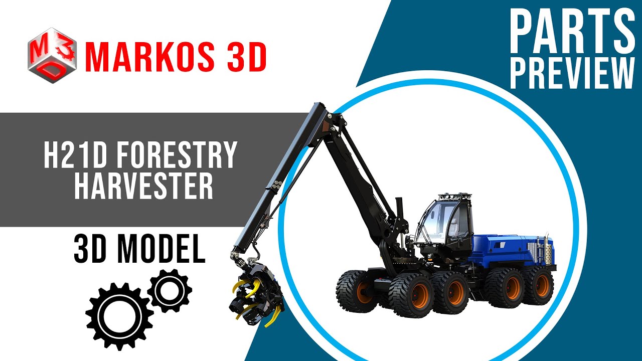H21D Forestry Harvester 3D Model