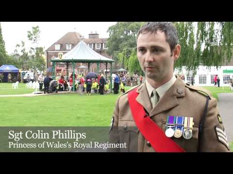 Princess of Wales Royal Regiment parade through Farnham