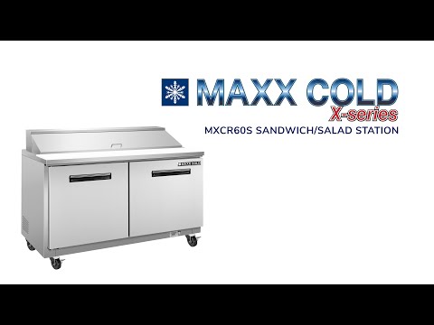 Maxx Cold MXCR60SHC 60" Refrigerated Sandwich/Salad Prep Table w/ 2 Doors, 15.5 cu. ft.  6 image