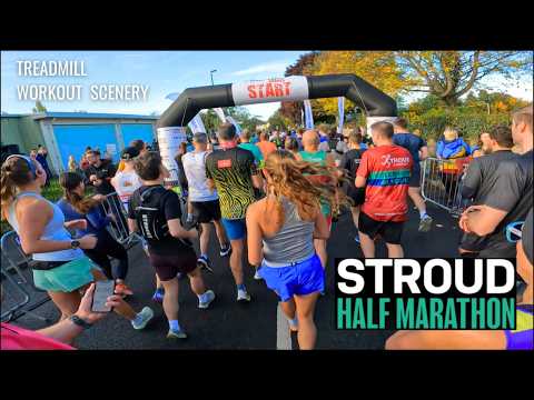 Stroud Half Marathon | FULL RACE Treadmill Workout Scenery | Stroud | Virtual Run | The Cotswolds