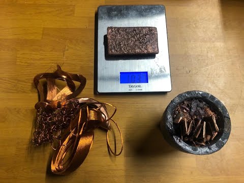 Casting series #10 - Melting 1 kilo of scrap copper and a 1 kilo copper bar to make a 2 kilo bar!