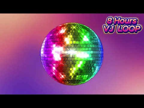 [4K] Mirror Ball Disco Lights Club Dance Party Glitter Background - 8 Hours VJ Loop