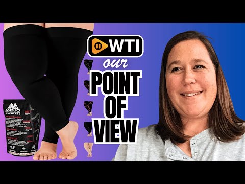 Mojo Compression Socks - 20-30mmHg Graduated Support Thigh-Hi Leg Sleeves with Grip Top - 10 Sizes - WTI product video review
