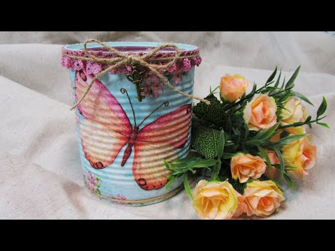 Cómo forrar una lata con decoupage ¡Más fácil de lo que parece!