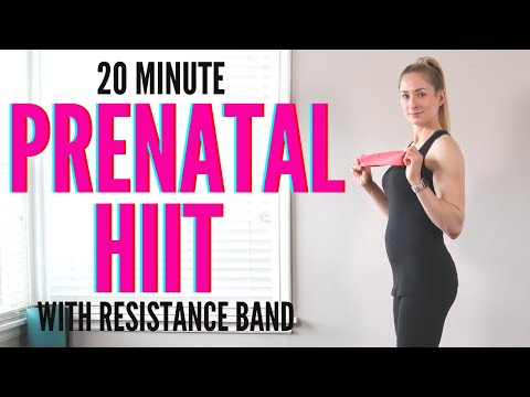 20 Minute Prenatal Resistance Band HIIT - no jumping, pregnancy-safe interval training