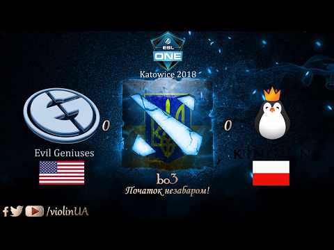 Team Kinguin vs Evil Geniuses game 1 ESL One Katowice 2018 [Українською] by violinUA
