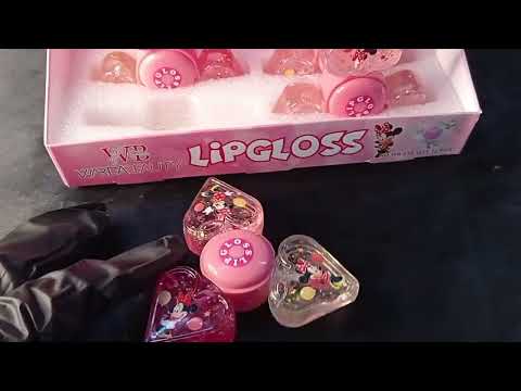 LIP GLOSS SPINNER 3 EM 1 COM GLITTER MINNIE MOUSE BOX COM 12 UN