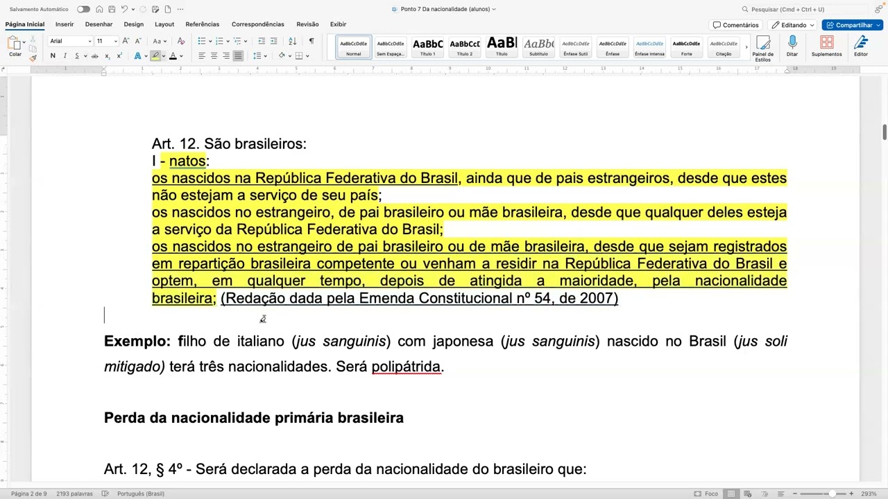 Direitos da nacionalidade