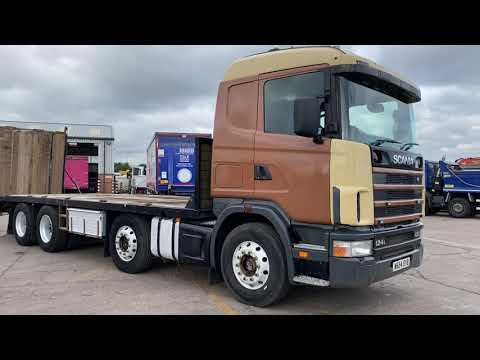 New In Stocklist For Sale: SCANIA 124 420 8X2 BEAVERTAIL / PLANT FLATBED - 2000 - W654 SYB