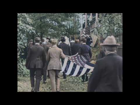 History Recolored - 1920 - Flag Services for Theodore Roosevelt at Oyster Bay, October 1919