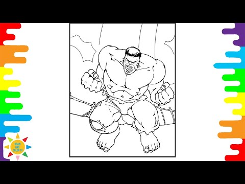 HULK Coloring Pages, Avengers Coloring Pages, How  to Color Hulk, Draw and Color TV