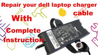 dell laptop charger cable replacement with complete instruction