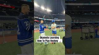 George Springer taught Kazuma Okamoto how to play hockey ????????和真にホッケーを教えるジョージ