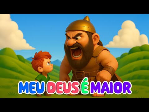 💥 Meu Deus é Maior – Davi e Golias | Música Infantil  Cristã ✨