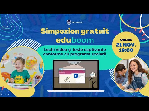 Simpozion online gratuit „Utilizarea Eduboom: lecții video și teste conforme cu programa școlară”