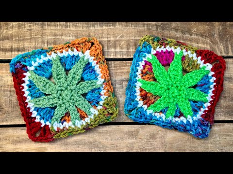 How to Crochet a Marijuana Leaf Granny Square: Easy 420 Crochet Gift DIY #grannysquare
