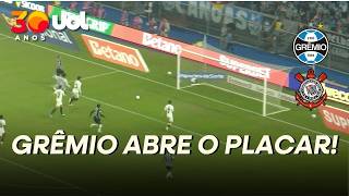 GOL DO GRÊMIO! GABRIEL MEC PEGA REBOTE DE CARLOS VINÍCIUS E FAZ O PRIMEIRO CONTRA O CORINTHIANS