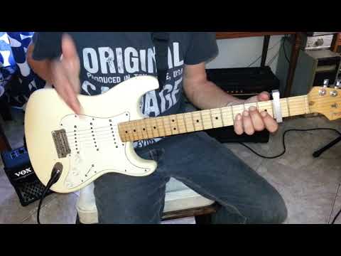 "Crazy Mama" (JJ Cale) leçon de guitare rythmique et slide.