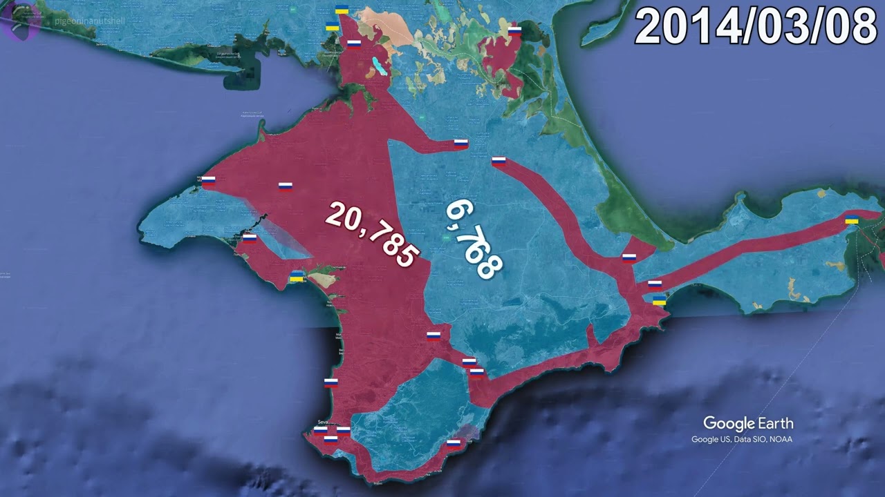 Russian Annexation of Crimea in 1 minute using Google Earth