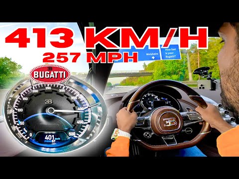 GERMAN drives 413 kph (257 mph) on AUTOBAHN 🇩🇪 with Bugatti Chiron by Omid Mouazzen