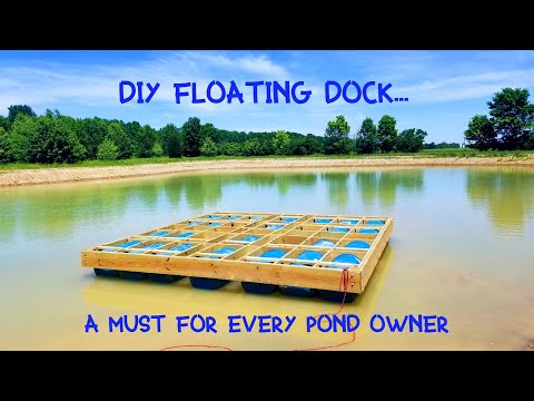 How To Build a Floating Dock With Plastic Barrels - DIY!