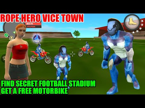 Rope Hero Vice Town - Find Secret Football Stadium Get A Free Motorbike #23 | Android GamePlay FHD