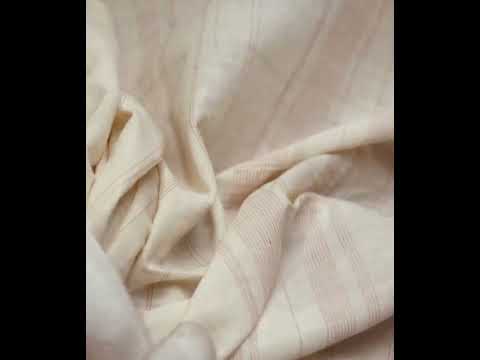 Stripe White Pink Pure Khadi 100 GSM Handwoven Fabric — video