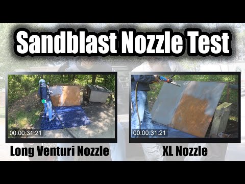 How to Sandblast -Sandblast Nozzle Test XL Nozzle vs Long Venturi Final Video